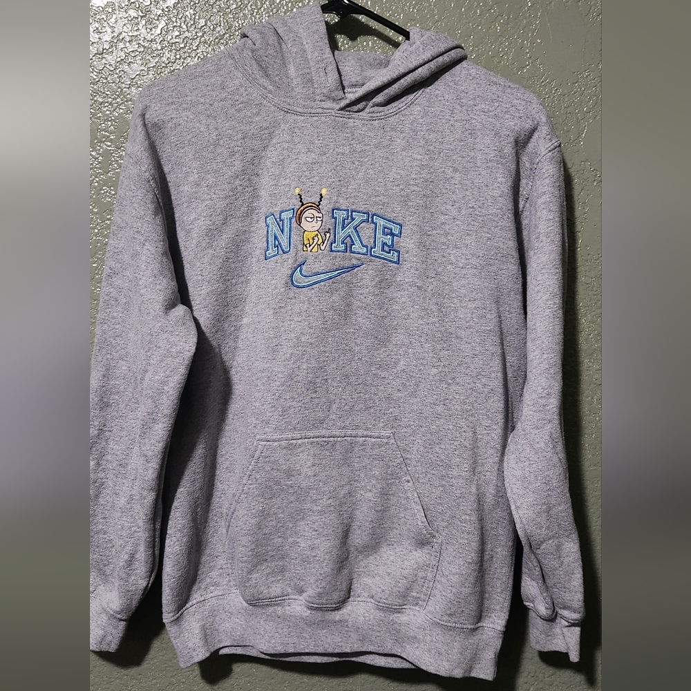 Nike Gray Hoodie with Morty Nike Logo